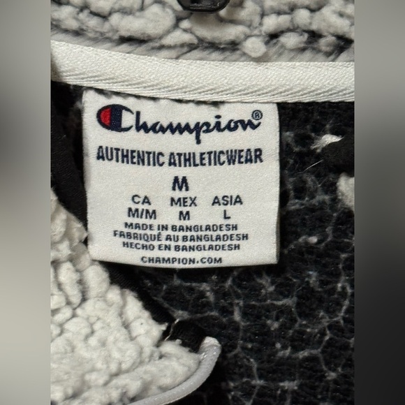 Champion Black and White Clemson Sherpa Jacket Size Medium - Picture 2 of 7